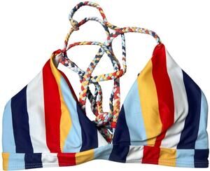 Unbranded Striped Multicolor Bikini Top Size Small S